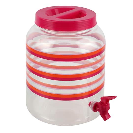 2gal Pink &#x26; Orange Striped Dispenser by Ashland&#xAE;